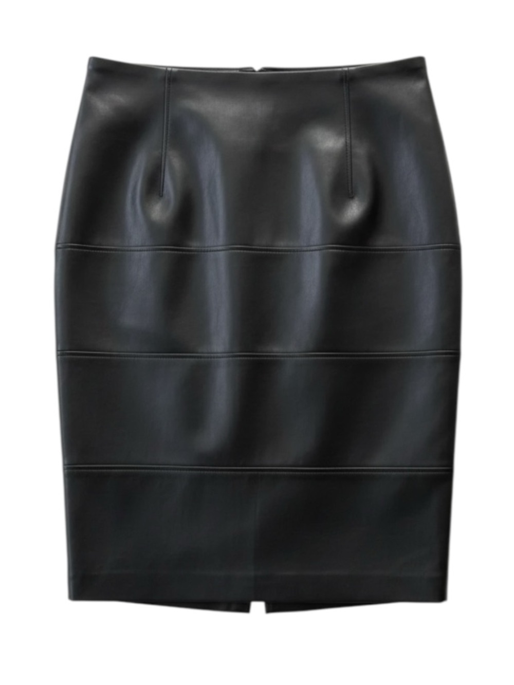 Reitman’s Black Faux Leather Pencil Skirt High Waisted Size 4 - Picture 2 of 16